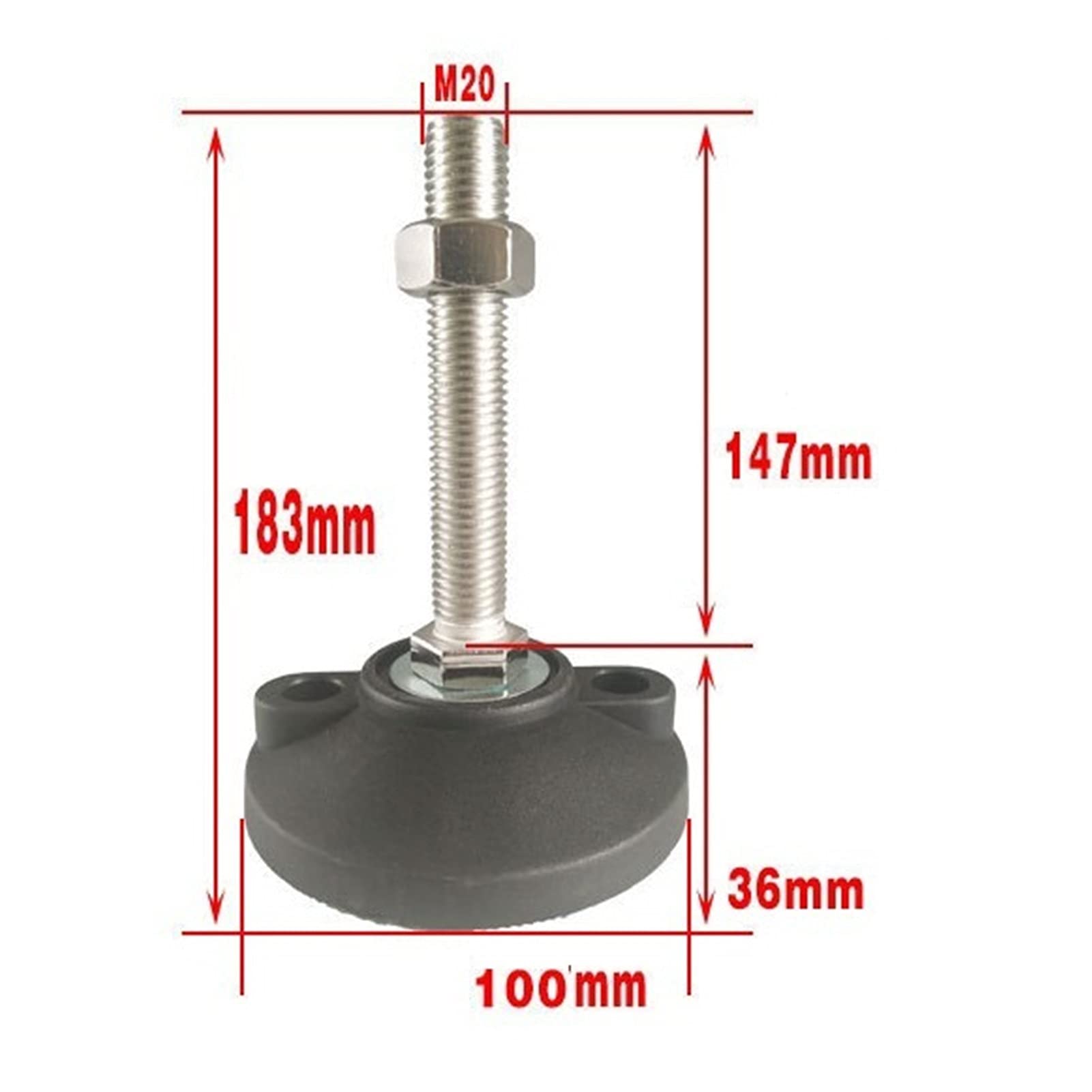 12 szt. Poziomica, Ślizgowe nóżki meblowe, Regulowane nóżki, Nogi maszynowe/Nogi stołowe/Nogi meblowe ，Nóżki meblowe(D100*M16*150 mm)