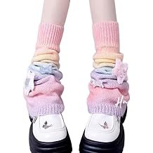 CoBtee Kawaii Leg Warmers Knit High Knee Leg Sleeve Socks Wool Winter Warm Soft Boot Cuffs Covers y2k Girls Women Christmas
