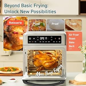 COSORI 11-in-1 Air Fryer Oven , 13Qt Small Footprint Airfryer combo with Rotisserie, Toast, Bake, Roast, Reheat Functions and more, Recipe Book & 6 Accessories Included, Perfect for Small Contertop COSORI 11 in 1 Air Fryer Oven 13Qt Small Footprint Airfryer combo with Rotisserie Toast Bake Roast Reheat Functions and more Recipe Book 6 Accessories Included Perfect for Small Contertop