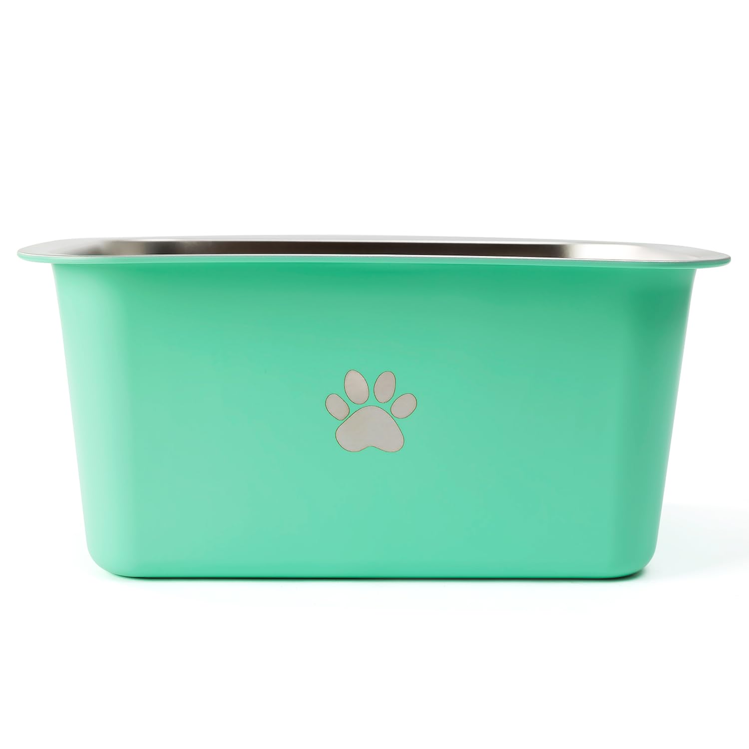 Podinor 2.5 Gallons 40 Cup Non Slip Stainless Steel Large Dog Water Bowls, Outdoor Metal Dog Bowls Extra Large Breed, High Capacity Water Bowl for Big