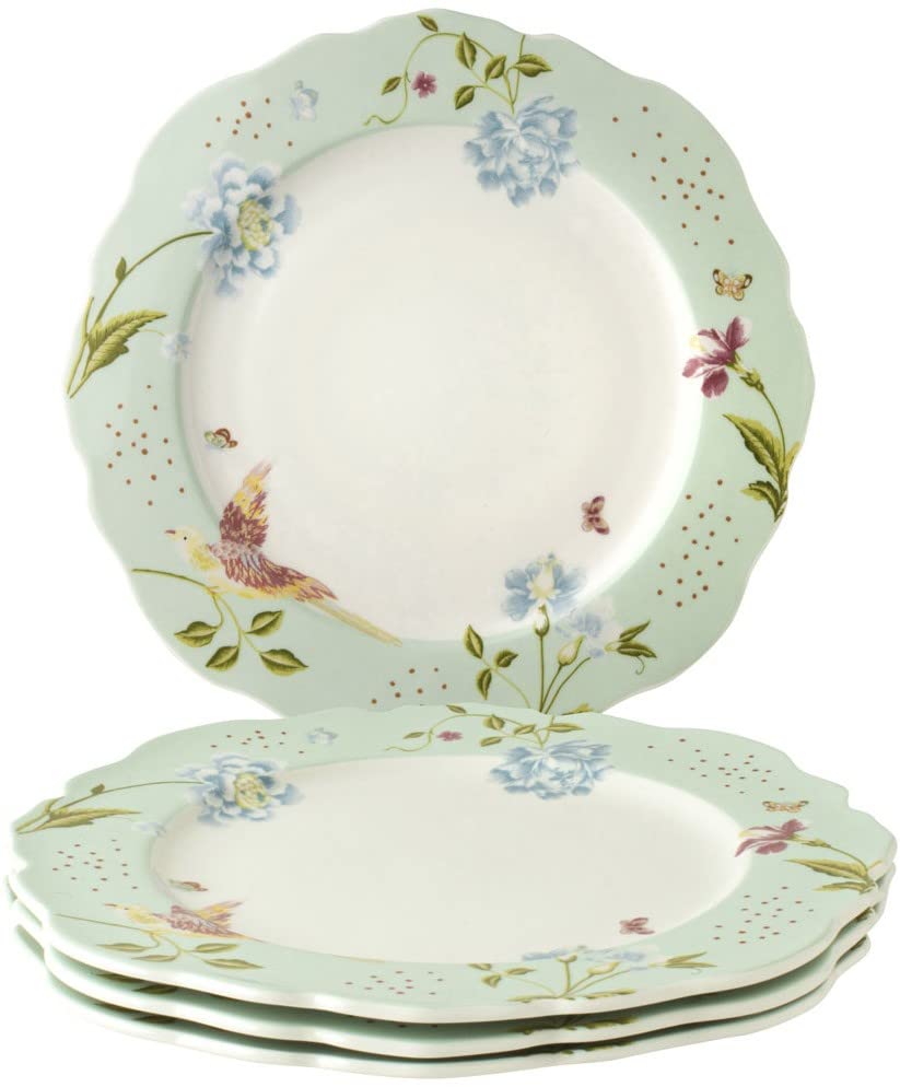 Laura-Ashley-Heritage-Mint-Uni-95-Scalloped-Plates-in-Giftbox-Porcelain-Accent-Plate-Set-Microwave-and-Dishwasher-Safe-Dinnerware Laura Ashley Heritage Mint Uni 95 Scalloped Plates in Giftbox Porcelain Accent Plate Set Microwave and Dishwasher Safe Dinnerware