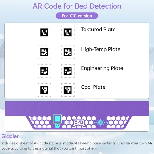 Image of BIQU CryoGrip Pro Glacier-Purple 257x257MM for Bambu-Lab P1P /P1S /X1C /X1E /A1 3D Printers Panda Build Plate Double Sided Upgrade Removable Surface Platform