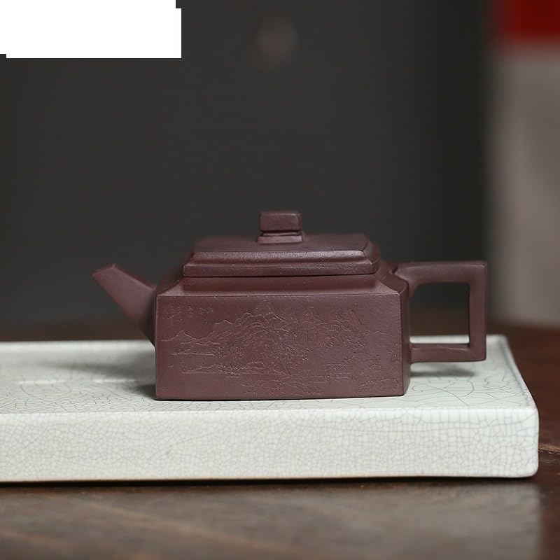 Czajnik do herbaty 230 ml fioletowy gliniany czajniczek ręcznie robiony garnek surowa ruda fioletowe błoto czajnik z zaparzaczem chiński zestaw teasowy Zisha chiński czajniczek do herbaty do kuchenki