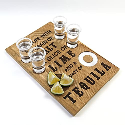 Tequila Flight Board Tequila Gifts Shot Glass Holder Bar