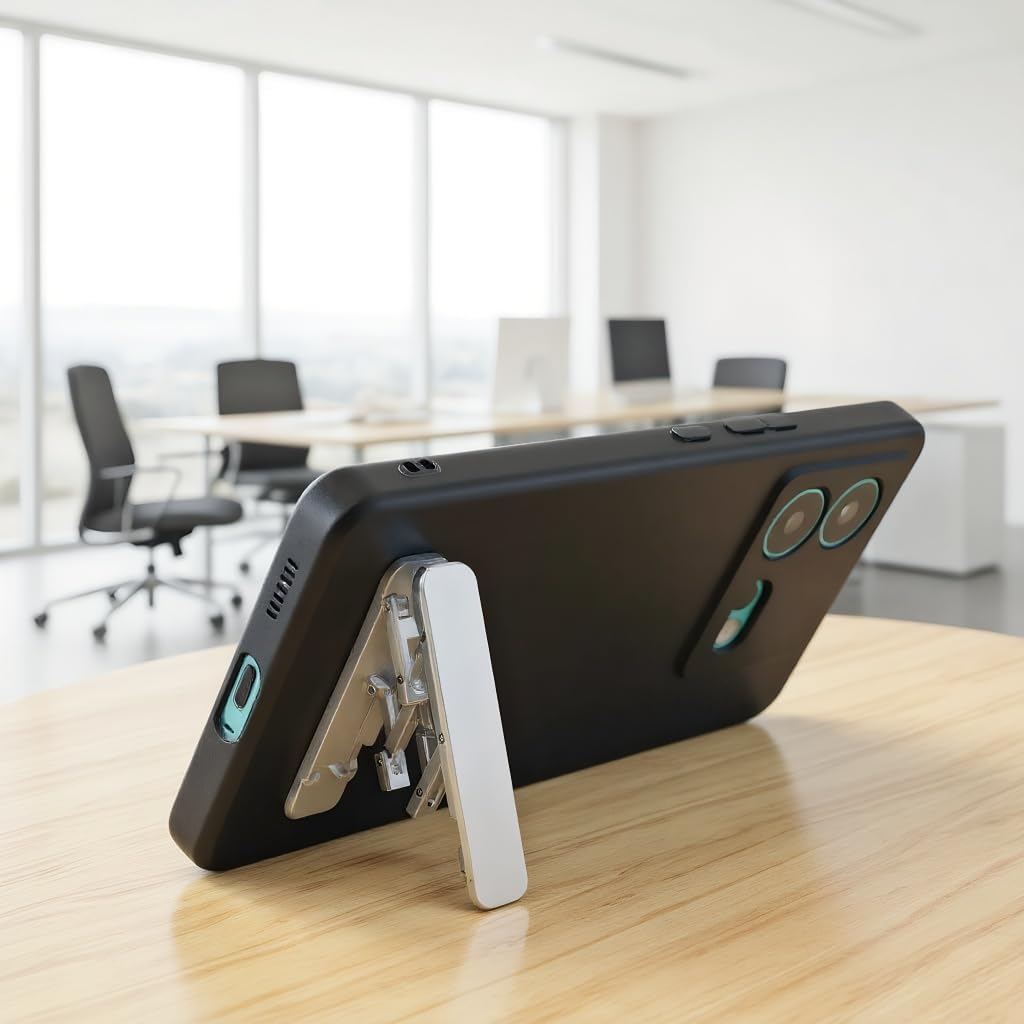 Foldable Adhesive Phone Stand Cell Phone Holder Desk Back Sticky Mount for Compact Desktop Holder for Home Office Travel Space-Saving Use