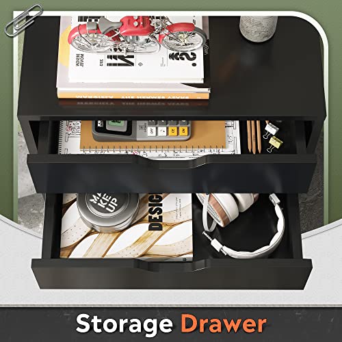 Image of DEVAISE 7-Drawer Office Cabinets, Wood Storage Drawer File Cabinet with Wheels, Black