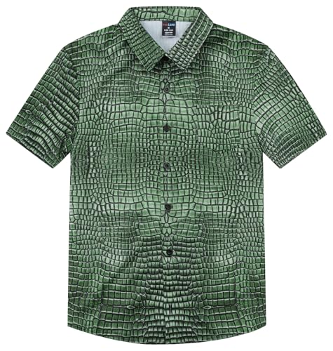 Image of COSLAND Boys' Animal Print Hawaiian Shirt Kids' Novelty Button Down Shirt, X-Small-Large
