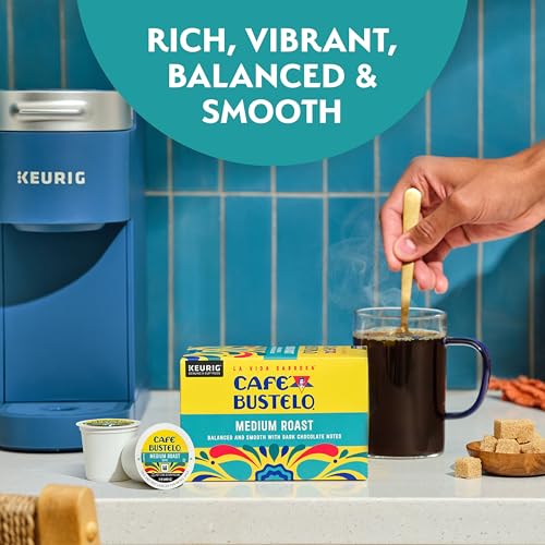 Image of Cafe Bustelo Medium Roast Coffee Pods, Bulk 60 Count | Dark chocolate & subtle blackberry notes, stands up to milk and sugar, single serve coffee pods, 6 boxes, 10 pods each