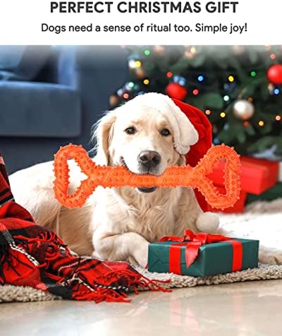 Dog Toys Indestructible, Interactive Dog Toys for Boredom for Medium Dogs & Large Dogs, Puppy Toys Teething for Small Dogs, Dog Chews Long Lasting Natural, Tough Dog Bones, Dog Toothbrush Pet Toys