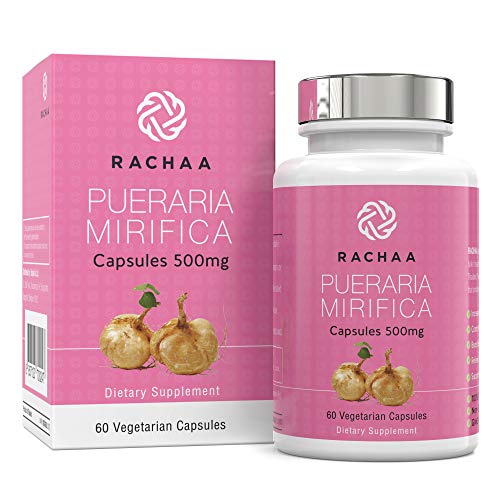 Pueraria Mirifica Capsules 500mg - 100% Pure Powder - Natural Breast & Body Tissue Firming - Menopause Relief - Vaginal and Bone Health 60 Vegetarian Capsules Bottle