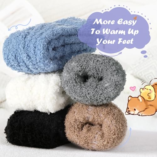 Image of Premillow Fuzzy Socks for Women, Winter Warm & Cozy Fluffy Socks Womens Ultra Soft Sleeping Slipper Sock for Women Gifts