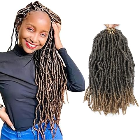Faux Locs Crochet Hair For Black Women Soft Locs 10 Inch 8 Packs Crochet Faux Locs For Butterfly Locs Crochet Hair Pre Looped Curly Wavy Goddess Locs(1B/27) Cover