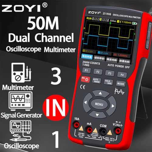 Zoyi 703 3 In 1 Handheld Oscilloscope Automotive Dual Channel 50Mhz thumb #1