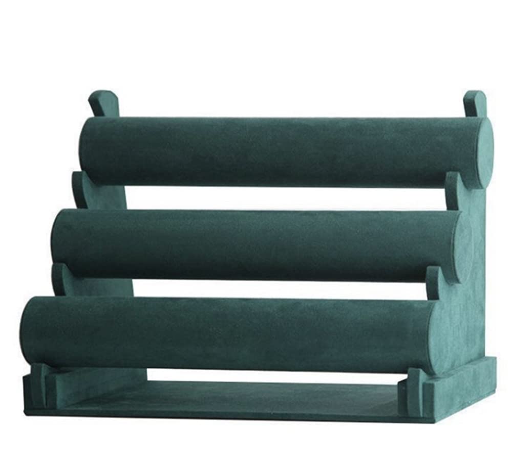 Love de La Vie Three Tiers Jewellery Display Stand Green Velvet