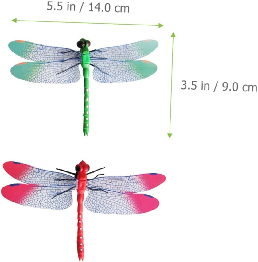 20Pcs Artificial Dragonfly Figurines Garden Decor Colorful Dragonfly Ornaments for Patio and Lawn Adornments