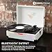 Victrola Journey Glow – Illuminated Suitcase Record Player – 18 RGB Light Effects, Stereo Speakers with Enhanced Bass, Bluetooth Streaming, (White)