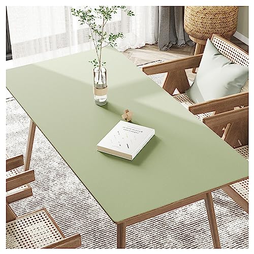Nappe en similicuir imperméable verte rectangulaire pour table à manger en vinyle résistant