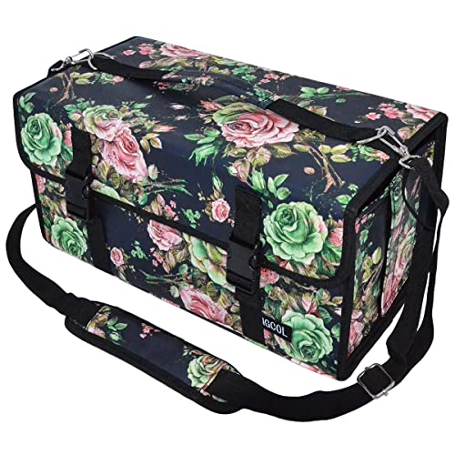 Art Markers & Pens Case, 120/168 Slots, Carrying Travel Organizer With Zipper Pocket And Handle, Removable And Adjustable Strap, Art Supplies For Storage And Organization (168Slots Flower) #TOP5