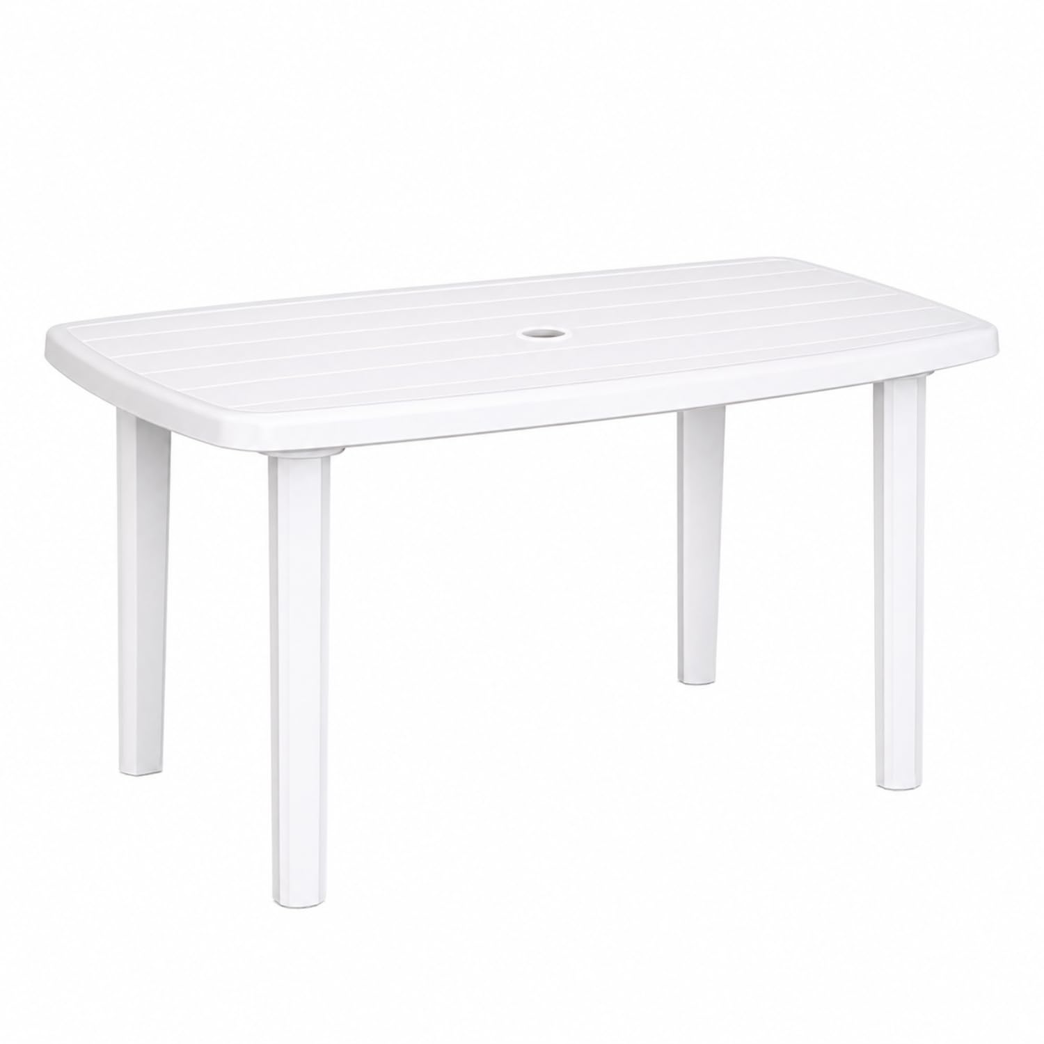 PALUPLUS Tavolo Ovale da Giardino in Plastica colore Bianco, Misura 136x84x72 cm, Tavolino con 4 Gambe in Polipropilene, Arredo per Esterno, Terrazzo, Balcone, Patio, Made Italy -FAR076