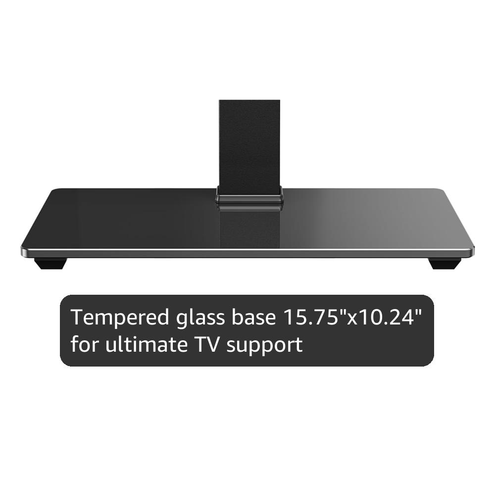 Perlegear Universal Swivel TV Stand Base for 32–70 inch TVs, Height Adjustable Table Top TV Stand Mount with Tilt, Tempered Glass Base, Holds up to 88 lbs, Max VESA 400x400mm, PGTVS26