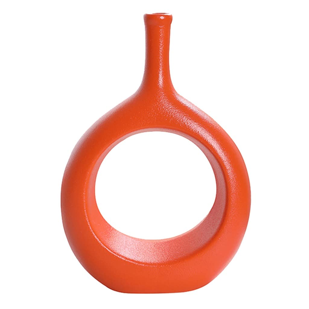 Ceramic vase， Ceramic Hollow Oval Vase, Modern Nordic Decorative