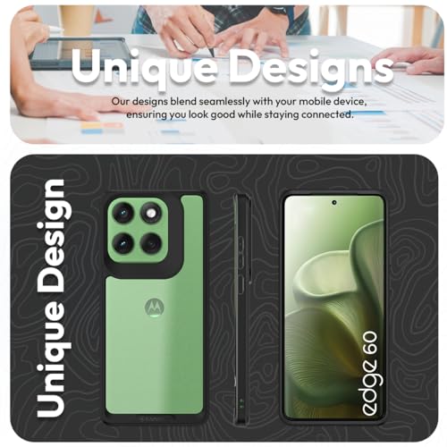 Image of KAPAVER Impulse Back Cover Case Compatible with Motorola Edge 60 (PC + TPU) (Black)