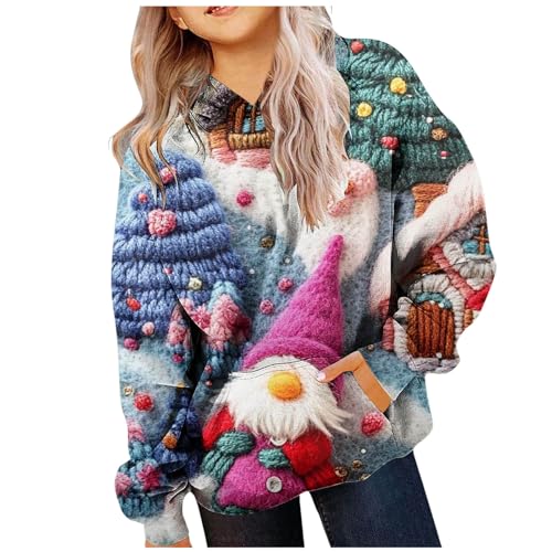 Merry Christmas Kids Hoodie - Festive Santa & Tree Design Xmas Sweater for Boys Girls Idea