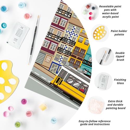 Ravensburger – CreArt 24x30 cm – Adulte – Peinture par numéros – Lisbon – Activité détente et créative – 25522