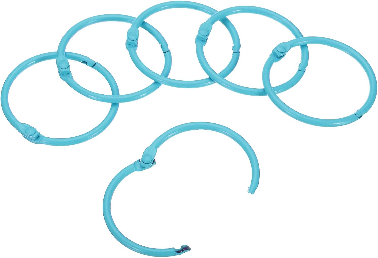 PATIKIL Anillos de hojas sueltas de 1.8 pulgadas de diámetro exterior de 1.5 pulgadas, paquete de 20 anillos de acero para papel, álbum de recortes,