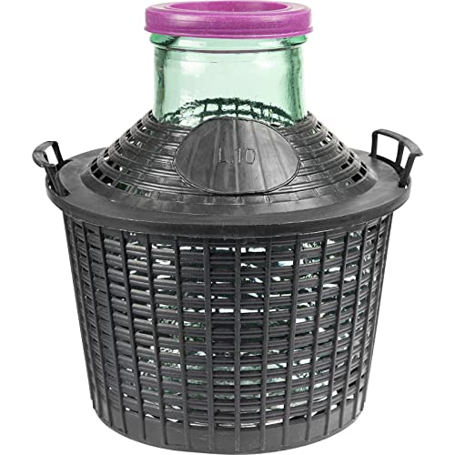Glas-Demijohn Ballon in Kunststoffkorb Aufbewahrung Weinherstellung Weithals Ballon Fermenter (10 l Weithals) Glas-Demijohn Ballon in Kunststoffkorb Aufbewahrung Weinherstellung Weithals Ballon Fermenter (10 l Weithals)