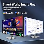 32 Inch 4K Smart Monitor with Google TV System 3840 * 2160P Netflix Licensed Type C 65W PD Speakers 5W*2 Dolby Audio Hey Google Voice Remote HDR WiFi Bluetooth VESA Tiltable 32 in Smart TV - Image 2