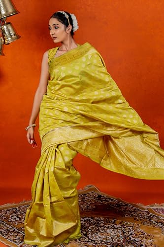 Image of Subham Women Sari Silk Cotton Kanjivaram | Soft Daily Wear Jacquard Design Saree with Blouse Piece