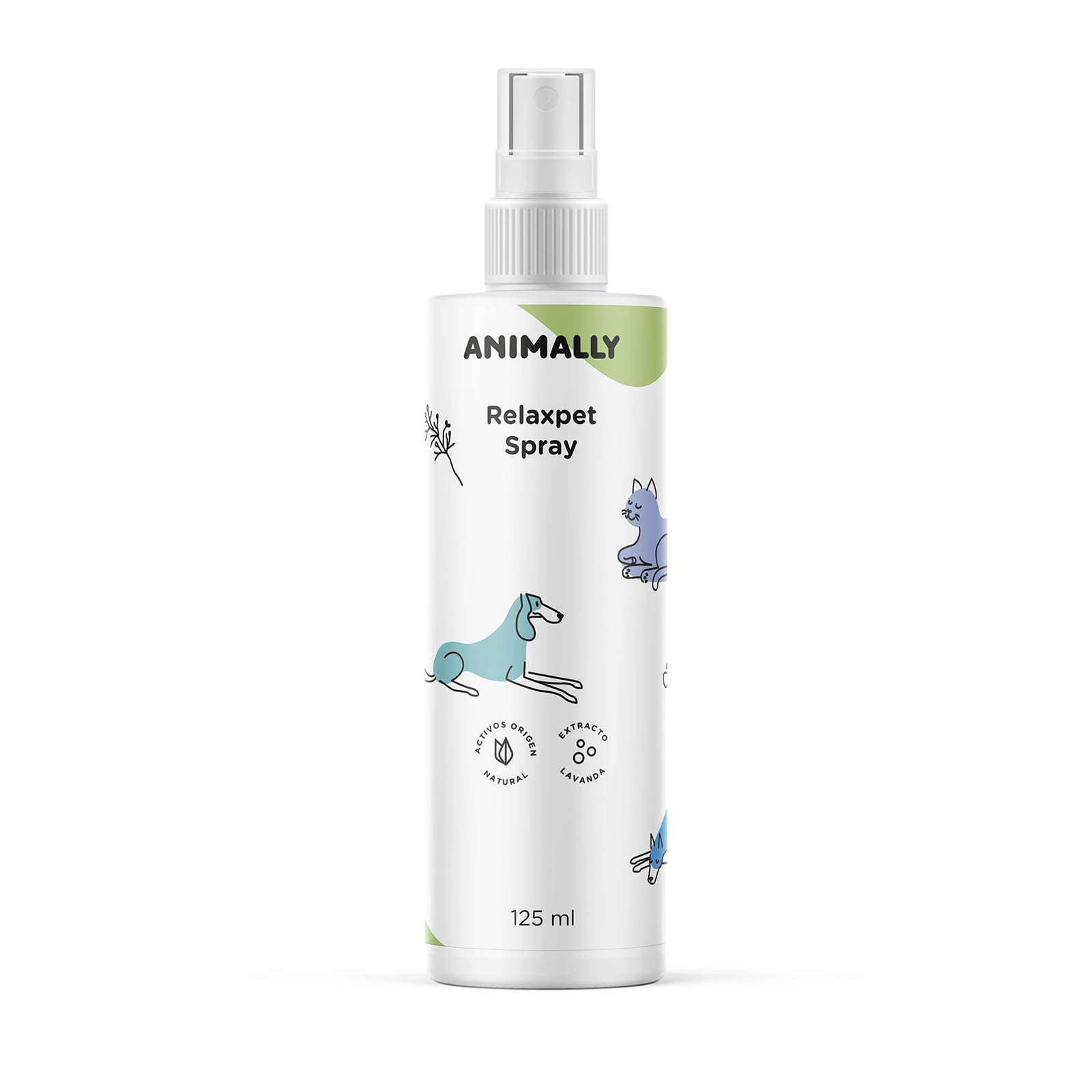 Animally Relaxpet spray125 ml. Spray Relajante para Perros y Gatos. Favorece la Calma y Tranquilidad en situaciones de estrés puntual.