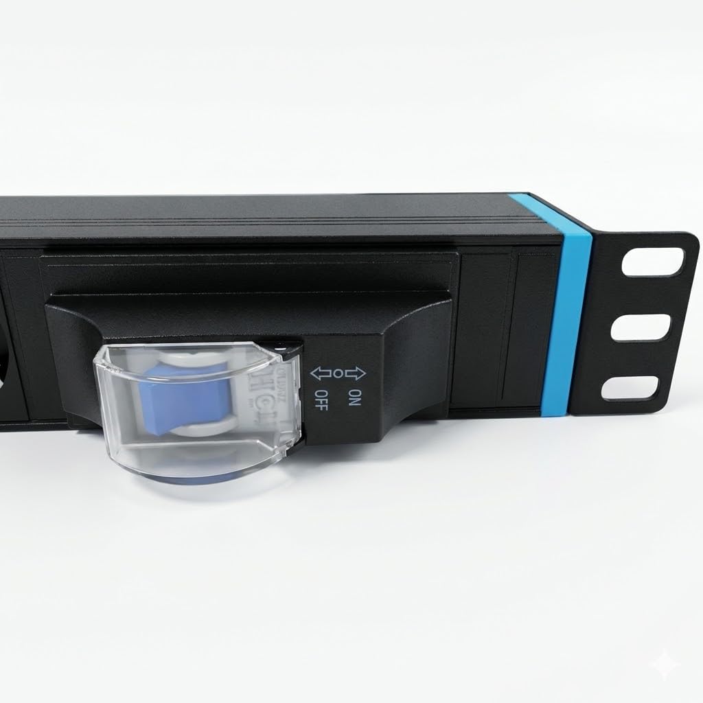 Infitronic - INSV1012-19" 7 Prises multiprise 1U avec disjoncteur/Interrupteur FI/LS
