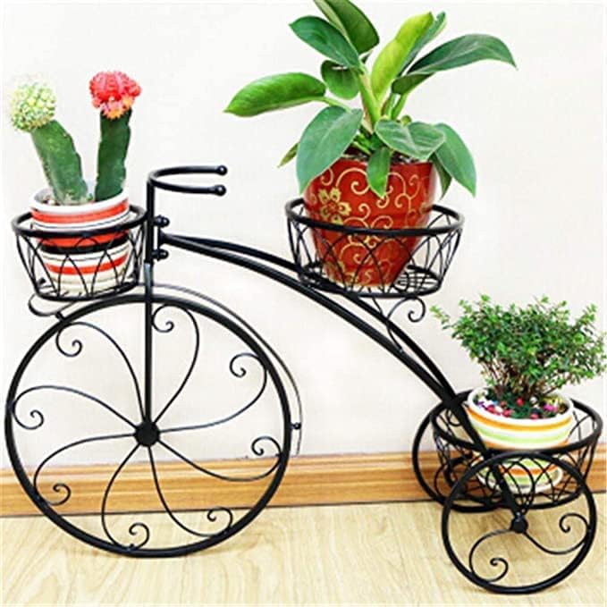 FUFU HANDICRAFT Cycle Planter Stand For 3Cart Planter Stand Tricycle Plant Holder Use Flower Pot Holder Stands Shelf Rack Wrought Iron Planter Shelves For Patio Living Room Garden Balcony(Black) (B0CY2CWKDX) Amazon Price History, Amazon Price Tracker