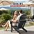 CLOUDEEP Folding Adirondack Chair, HDPE Plastic Black Adirondack Chairs Weather Resistant, Oversized Outdoor Fire Pit Chairs with Cup Holder and Umbrella Hole for Patio Garden, Lawn and Poolside