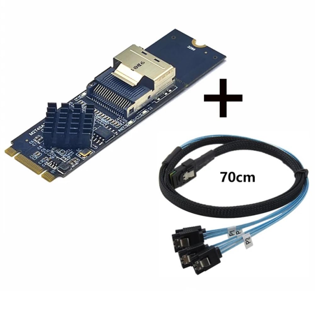 Prise en charge de la carte d'extension M.2 NVME vers Mini SAS SFF-8087 contrôleur SATA 4 ports SATA3.0 6 Gbps HDD SSD SATA de SFF8087 à M2 NVME