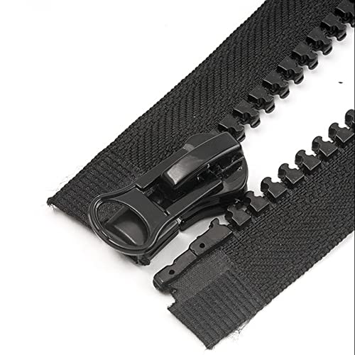 ftiemlovde 5# 6 Pack Reißverschluss Teilbar für Jacken Kunststoff Schwarz，Schlitten Reissverschluss 20 cm mit Zipper 5mm，Universal Reisverschluß Kaufen Erweiterung