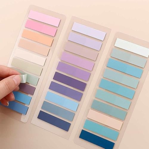 Miniatura 3 de 200 hojas de marcadores de página de papel Morandi transparentes pestañas de índice adhesivas para banderas de índice, pestañas de planificador,