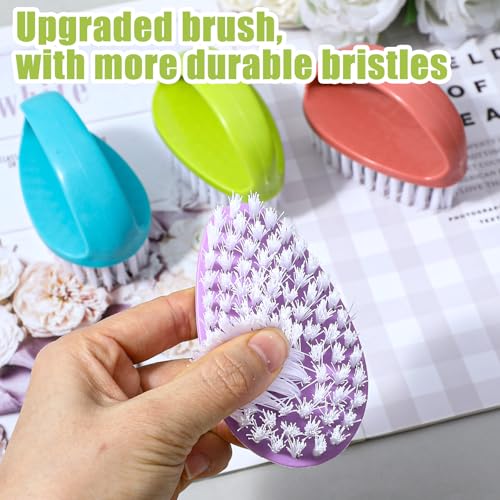 Image of 12 Pcs Small Scrub Brushes, 4 inch Heavy Duty Stiff Bristles Cleaning Brushes, Durable Small Cleaning Brush for Bathroom, Showe, Sink, Kitchen, Bathtub, Floor (4 Colors)
