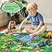 ROSEORGUN Dinosaur Toys for Kids 3-5, 12 Realistic Dinosaur Figures with a Detachable Dino Head for Scenes, Map & Transport Truck, Educational Gift Set for Boys and Girls Ages 3+