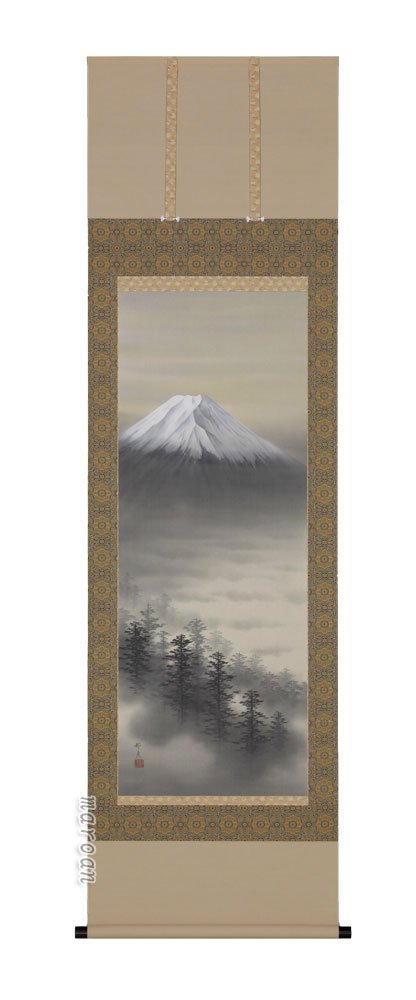 掛け軸/掛軸 富士山水(倉地 邦彦)(尺八立)