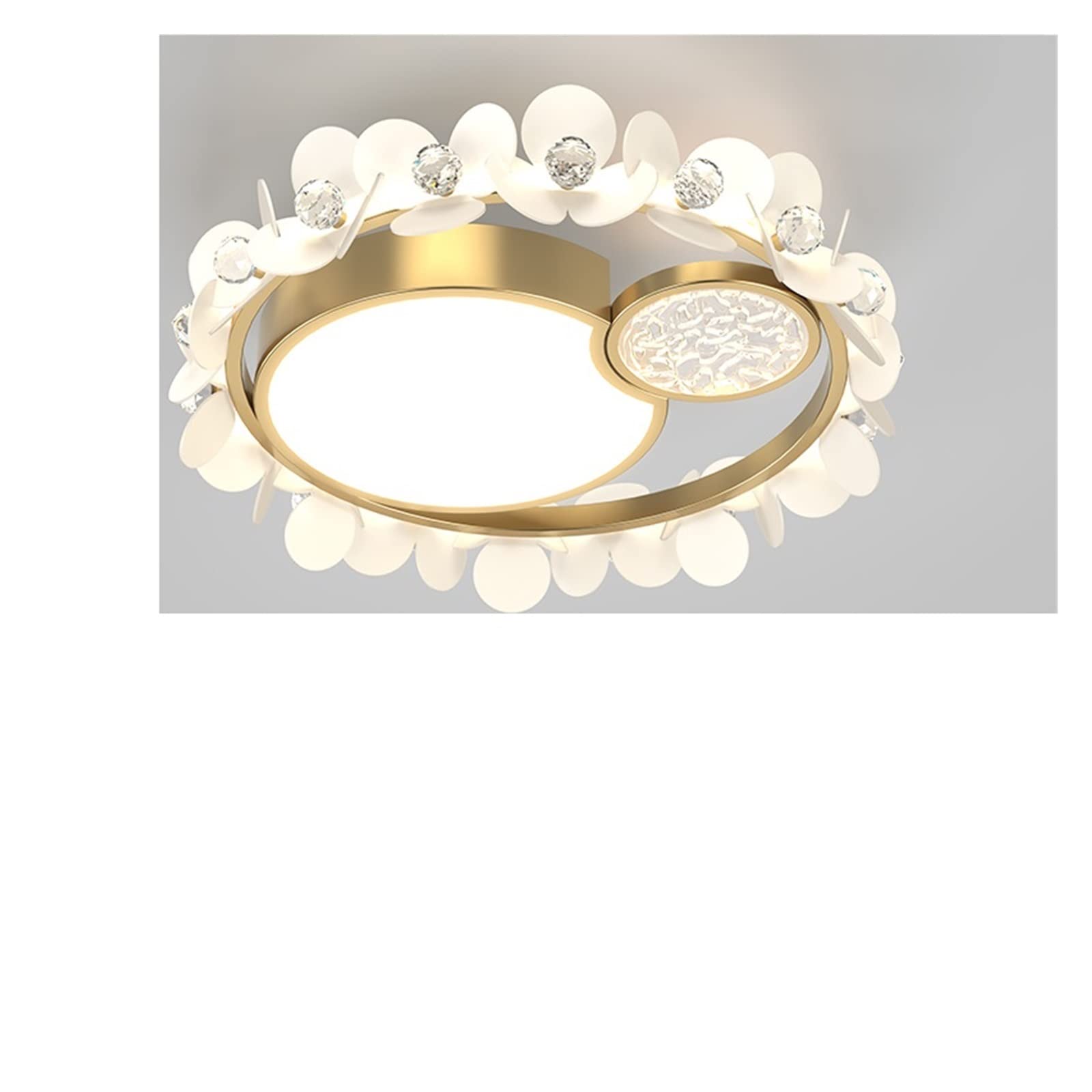 Lustre en cristal LED plafonnier salon sans éblouissement blanc - 8