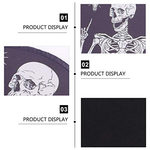 Mobestech Skeleton Mouse Pad Halloween Round Desk Mousepad para Office Home Laptop