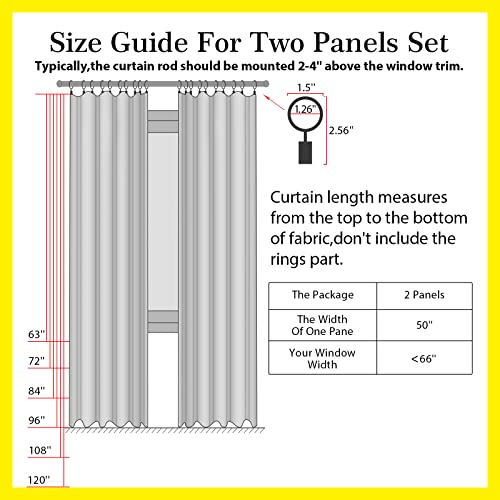 100% Blackout Shield Linen Blackout Curtains 84 Inch Long 2 Panels Set, Clip Rings/Rod Pocket Blackout Curtains No Light, Black Out Curtains & Drapes For Bedroom, 50 Inches Wide Each Panel, Beige #TOP7