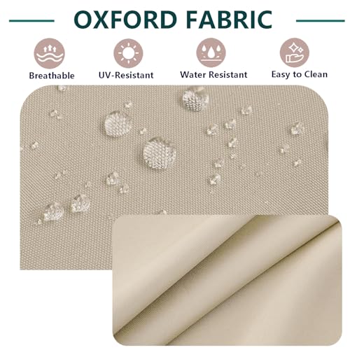 TECOSARA Outdoor Seat Cushion Cover Set of 2, Patio Cushion Covers Replacement Waterproof Backrest and Deep Seat Cushion Covers Set for Patio Furniture(19 x 16 Inch, 19 x 19 x 3 Inch, Tan) by TECOSARA - Used condition - Image 3