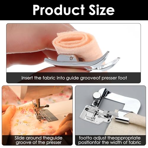 Juego de 3 Pies para Máquina de Coser 1/4 Pulgada con Guía miniatura 3