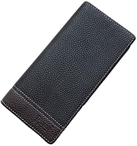 R&S WHOLESALER Men's Bifold Leather Breast Pocket Card Holder Purse Suit Long Wallet Checkbook,KF050BL-GM