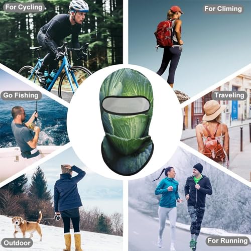 Balaclava para hombres, máscara para esquí y ciclismo, protector facial brillante para invierno miniatura 6