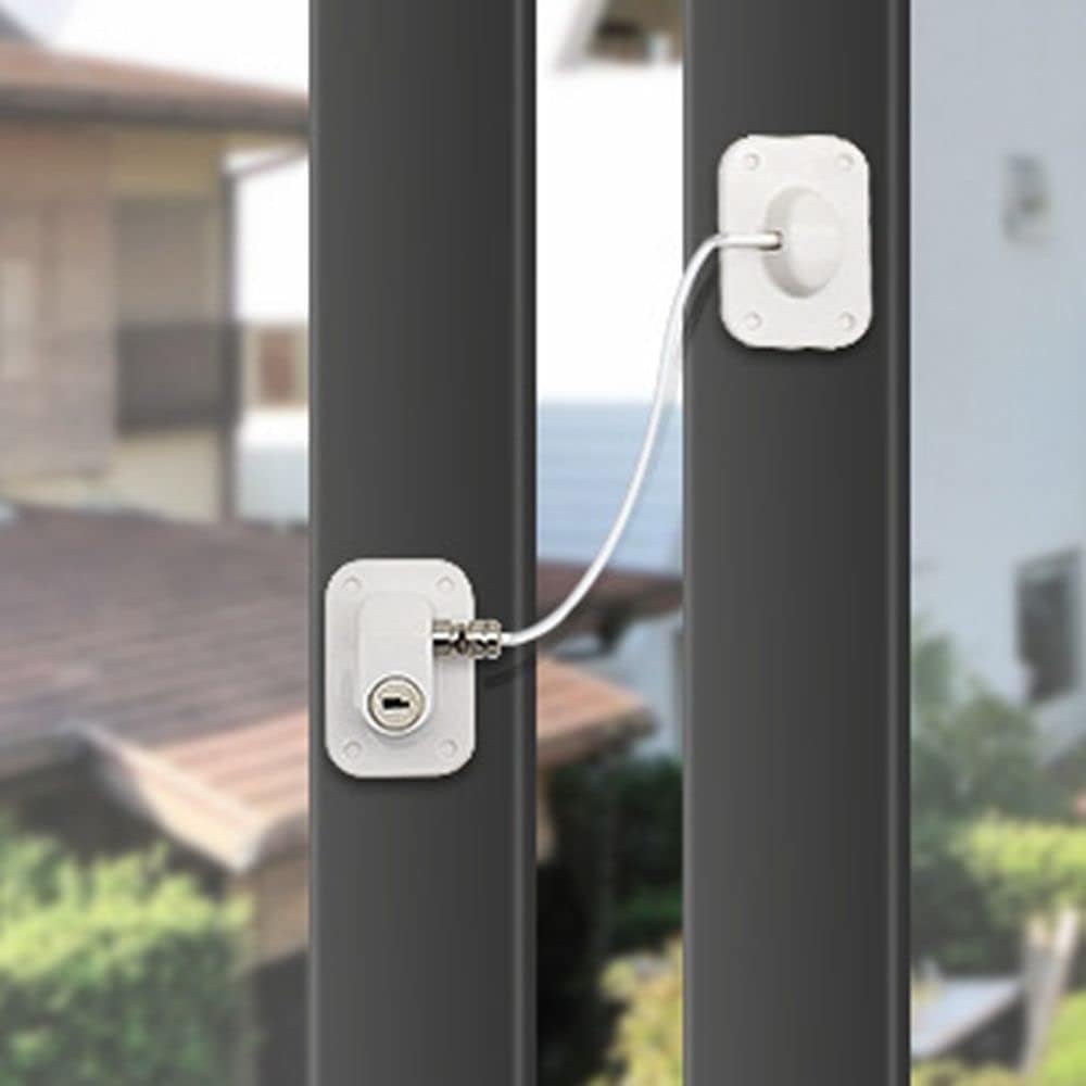 4-Wheel Code Lock Anti-Theft Protection Locks Safety Lock for Windows Doors Cabinets Drawers(Black-Key Lock)